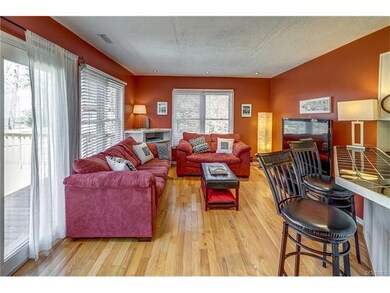 Kitchen open to the family room, recessed lighting