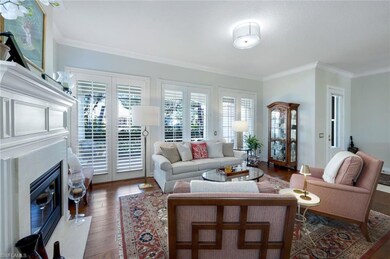 Living room featuring hardwood flooring ornamental
