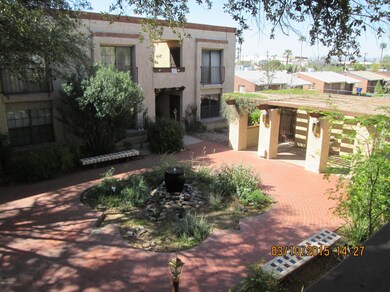 Courtyard view from unit 2 landing