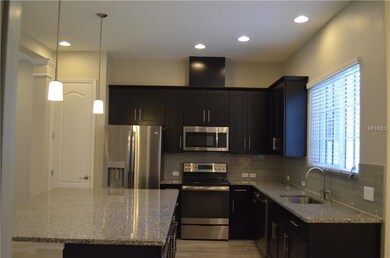Granite counters in kitchen.