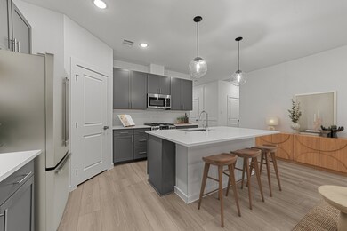 Kitchen with pendant lighting