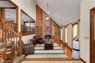 Great room with large windows.