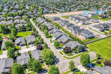 Aerial view of residential area
