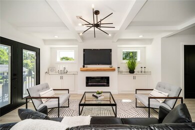 Boxed beam ceilings, black doors & hardware, custo