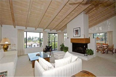 Living room with vaulted ceilings