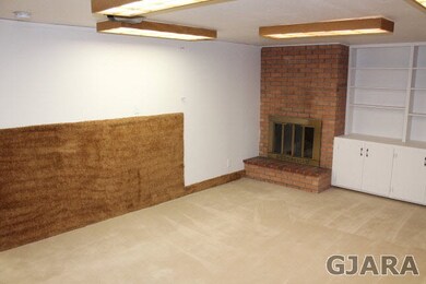 Family room has fireplace on lower level