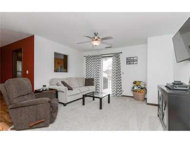 Living room with patio door to the rear deck