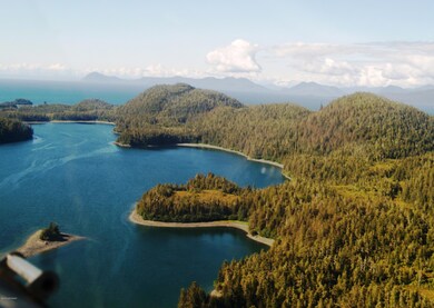 Looking down on bay