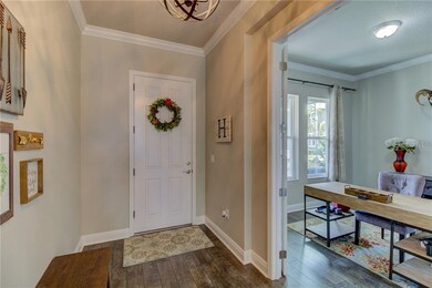 Spacious entry foyer with French door Office