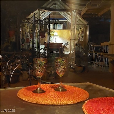 View of Patio garden at night