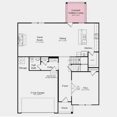 First Floor Plan - Additional highlights include: covered back patio