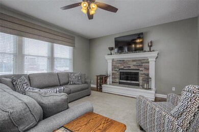 Great room with new stone fireplace!
