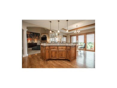 Custom kitchen island with bar seating.