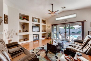 Living room with fireplace