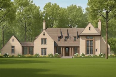 Back of house with a chimney, a standing seam roof, a metal roof, a yard, and view of wooded area