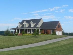 View of home showing garage