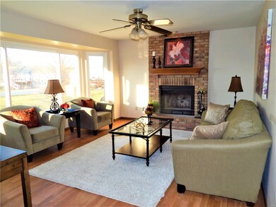 Large family room w/bay window and fireplace.