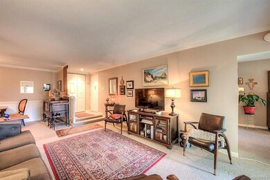 Spacious family room with crown molding