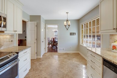 The updated kitchen is timeless with it's neutral 