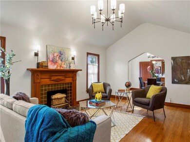 Vaulted ceiling, view to dining room.