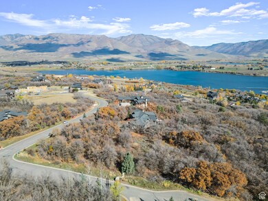 Aerial view of a water and mountain view