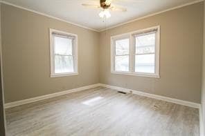 Unfurnished room featuring light wood-style floors