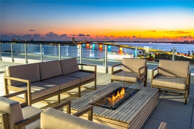 Share rooftop amenity overlooking Sarasota Bay, the Gulf of Mexico and The Ringling Bridge
