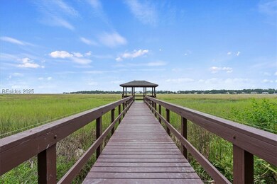 A gorgeous view of the boardwalk and gazebo mere s