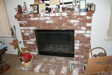 Fireplace in living room.