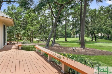The deck narrows outside the master bedroom, which