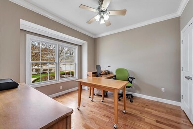 Guest Bedroom with built in closet shelves.