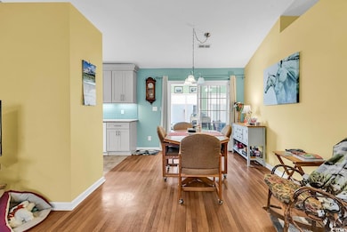 Dining room featuring light wood-type flooring and
