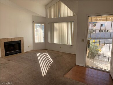 Living room and fireplace.
