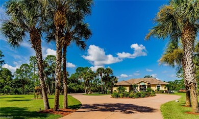 This home has a large circular driveway that joins