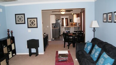 Living room is open to dining room