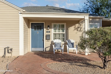 Front porch with brick pavers