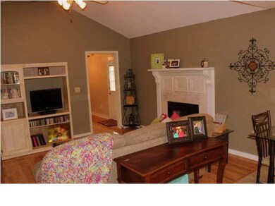 Vaulted ceilings in the living area.