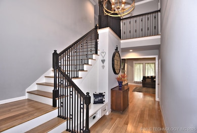 Beautiful Staircase and view into living.