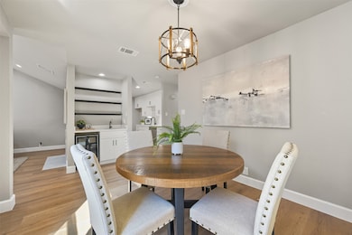Situated between the family room and the kitchen,