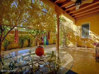 South Porch with shade cloth and fruit t