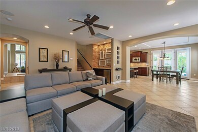 Family room with bar & refrigerator