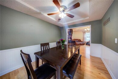 Dining room just off the kitchen with a nice tray 