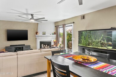 Living room w/ beehive fireplace