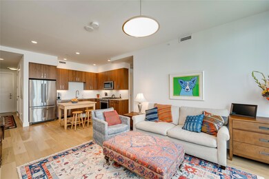 Living room featuring light wood finished floors 