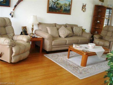 Living Room with rich bamboo floors