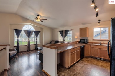 The great room design has a comfortable open feel.