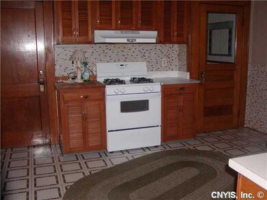 Kitchen. Kitchen with new stove, fridge, tile back