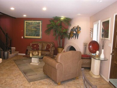 Living area with fireplace