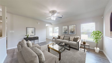 Virtually staged family room