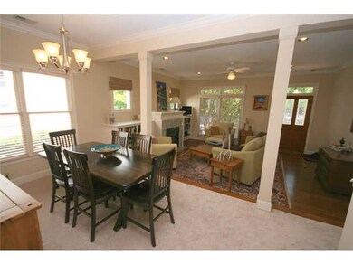 Dining room steps up from the living area yet open